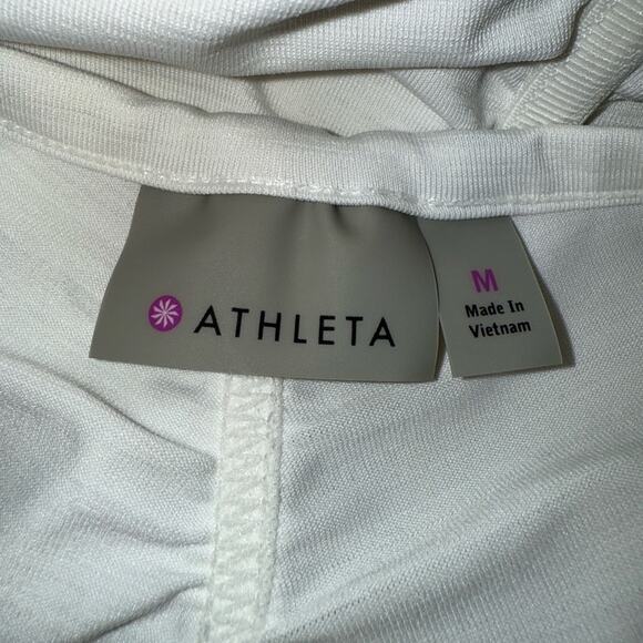 Athleta Women’s Sz M Pacifica Rashguard Top White Long Sleeve Half Zip 594399 - Picture 4 of 8